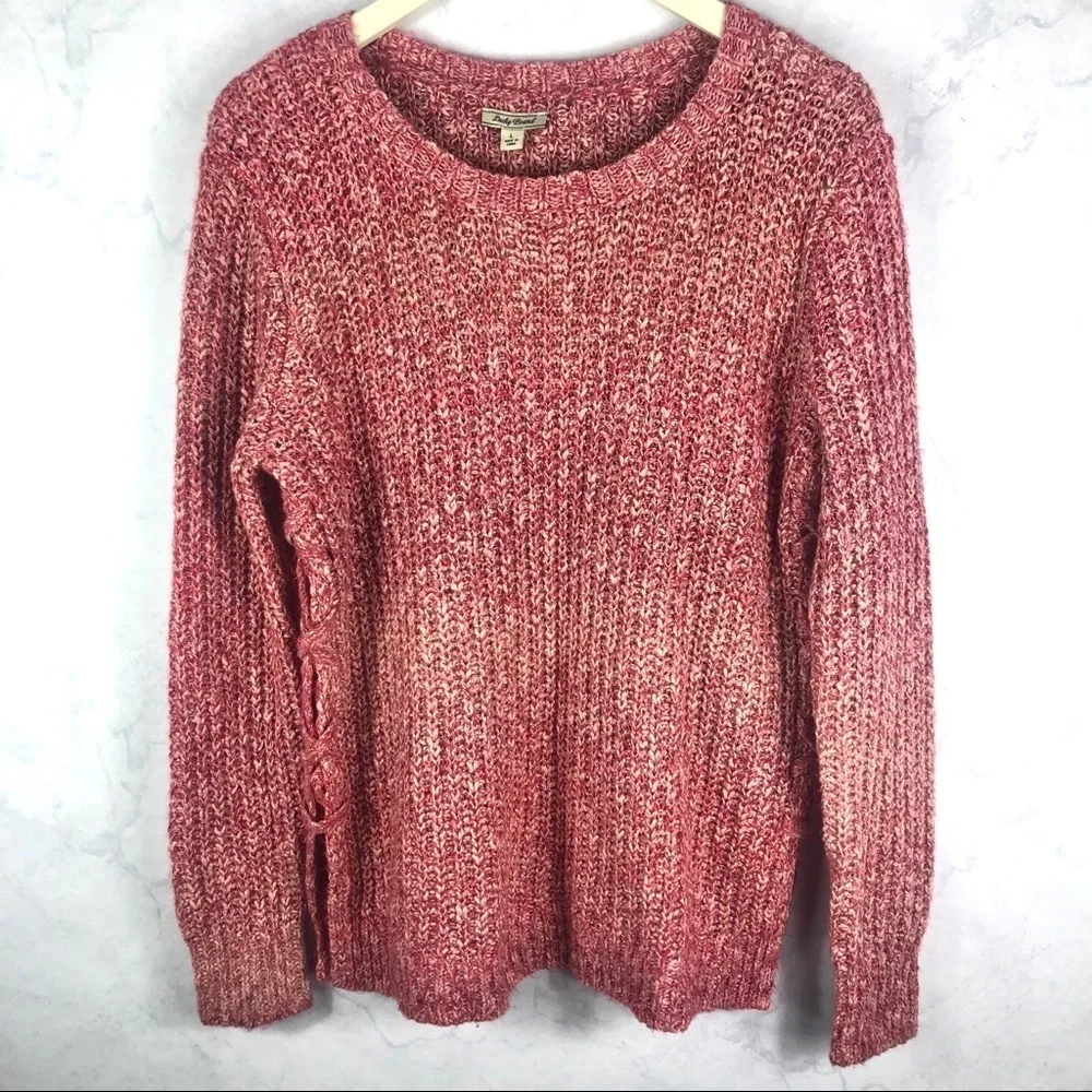 [Lucky Brand] Pink Knit Long Sleeve Comfy Sweater